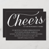 Elegante Party Einladung zum zehnten Hochzeitstag (Vorne/Hinten)