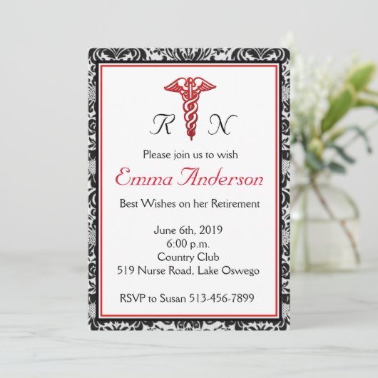 Elegante Party Einladung zur Krankenversicherung (Stehend Vorderseite)