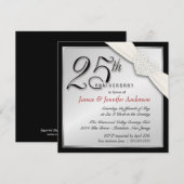 Elegante Party Einladungen zum 25. SilberJahrestag (Vorne/Hinten)