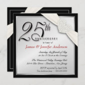Elegante Party Einladungen zum 25. SilberJahrestag (Vorne/Hinten)