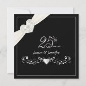 Elegante Party Einladungen zum 25. SilberJahrestag (Rückseite)