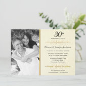 Elegante Party Einladungen zum 30. Hochzeitstag (Stehend Vorderseite)