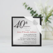 Elegante Party Einladungen zum 40. Jahrestag (Stehend Vorderseite)