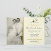 Elegante Party Einladungen zum 45. Hochzeitstag (Stehend Vorderseite)
