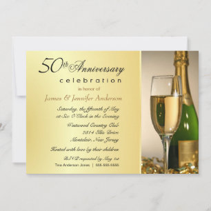 Elegante Party Einladungen zum 50. Goldenen Jubilä