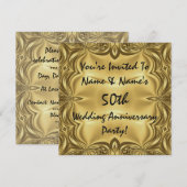 Elegante Party Einladungen zum 50. Jubiläum (Vorne/Hinten)