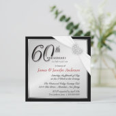 Elegante Party Einladungen zum 60. Jahrestag (Stehend Vorderseite)