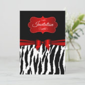 Elegante Party-Feier - Einladung des Zebra-| (Stehend Vorderseite)