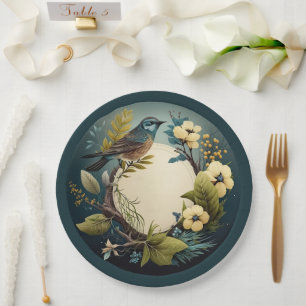 Elegante Party Pappteller mit Naturmotiv