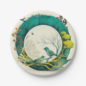 Elegante Party Pappteller mit Naturmotiv (Vorderseite)