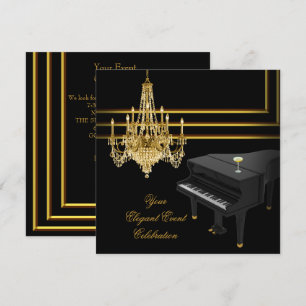 Elegante Party-Piano-Lüster Gold Champagner Einladung