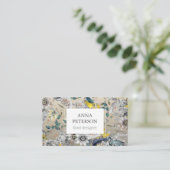 Elegante Passion-Blume auf Silbergrau Visitenkarte (Stehend Vorderseite)