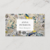 Elegante Passion-Blume auf Silbergrau Visitenkarte (Vorderseite)