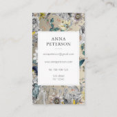 Elegante Passion Blume Silver Gray Square Beauty Visitenkarte (Rückseite)