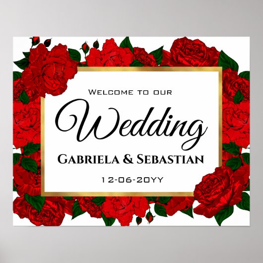 Elegante Passion Rote Rosen Begrüßung Poster (Vorne)