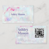 Elegante Pastel Alcohol Ink Trendy Modern Visitenkarte (Vorne/Hinten)