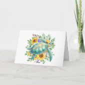 Elegante Pastel Aquarellmeerschildkröte - Karte (Rückseite)