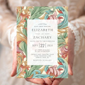 Elegante Pastel Art Nouveau Botanische Hochzeit Einladung