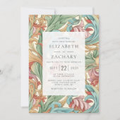 Elegante Pastel Art Nouveau Botanische Hochzeit Einladung (Vorderseite)