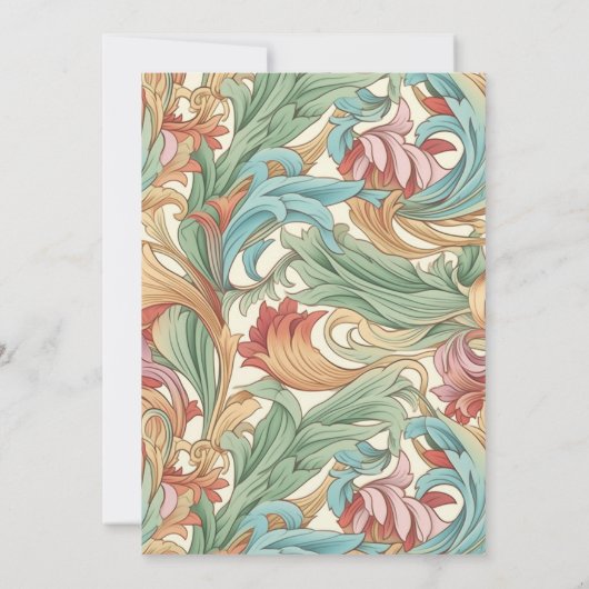 Elegante Pastel Art Nouveau Botanische Hochzeit Einladung (Rückseite)