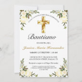 Elegante Pastel Bautizo Bebé Einladung (Vorderseite)