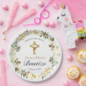 Elegante Pastel Bautizo Bebé Pappteller (Party)