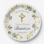 Elegante Pastel Bautizo Bebé Pappteller (Vorderseite)