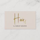 Elegante Pastel Beige Goldene Schere Haar Visitenkarte (Vorderseite)