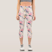 Elegante Pastel Bloom Romantische Feminine Aesthet Capri Leggings (Vorderseite)