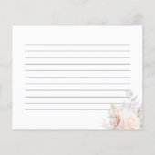 Elegante Pastel Blooms Brautparty Rezept Karte (Rückseite)