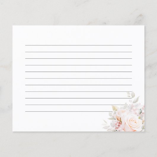 Elegante Pastel Blooms Brautparty Rezept Karte (Rückseite)