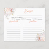 Elegante Pastel Blooms Brautparty Rezept Karte (Vorderseite)