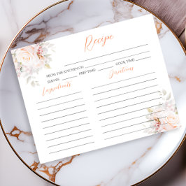 Elegante Pastel Blooms Brautparty Rezept Karte