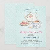 Elegante Pastel Blue Baby Dusche Teatro Sociale Be Einladung (Vorne/Hinten)