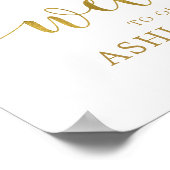 Elegante Pastel Blue Floral Wedding Willkommen Poster (Ecke)