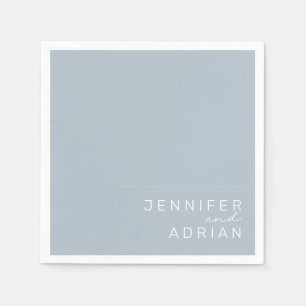 Elegante Pastel Blue Minimal Moderne Hochzeit Napk Serviette