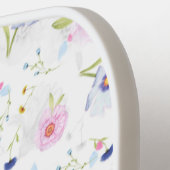 Elegante Pastel Blue Pink Blume Personalisiert Pickleball Schläger (Linke Seite)