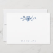 Elegante Pastel Blue Watercolor Rose Mitteilungskarte (Vorderseite)