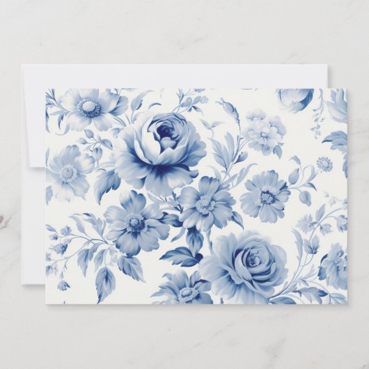 Elegante Pastel Blue Watercolor Rose Mitteilungskarte (Rückseite)