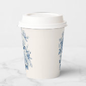 Elegante Pastel Blue Watercolor Rose Pappbecher (Links)