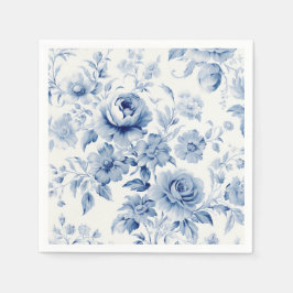 Elegante Pastel Blue Watercolor Rose Serviette