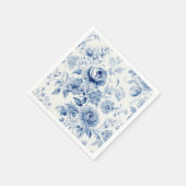 Elegante Pastel Blue Watercolor Rose Serviette (Ecke)