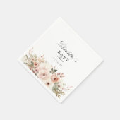 Elegante Pastel Blume Bouquet Babydusche Serviette (Ecke)