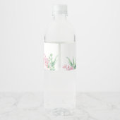 Elegante Pastel-Blume | BRAUTPARTY Wasserflaschenetikett (Rückseite)