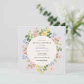 Elegante Pastel Blumendusche Einladung (Stehend Vorderseite)