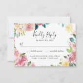 Elegante Pastel Blush Garden Floral Wedding RSVP (Vorderseite)