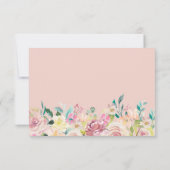 Elegante Pastel Blush Garden Floral Wedding RSVP Karte (Rückseite)