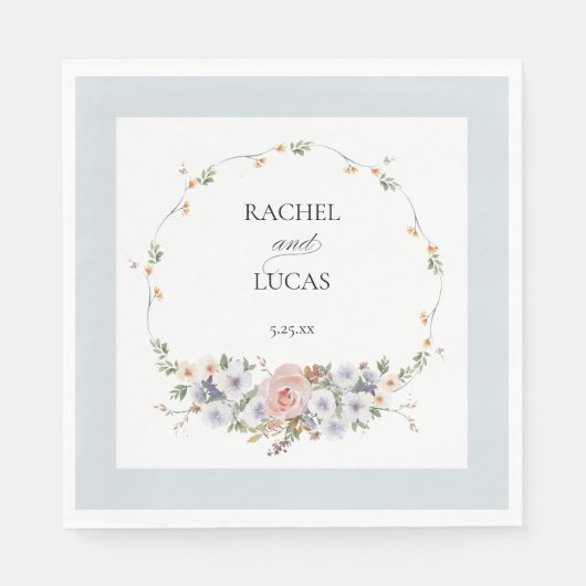 Elegante Pastel Boho Serviette (Vorderseite)