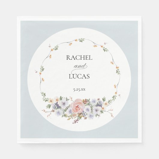 Elegante Pastel Boho Serviette (Vorderseite)