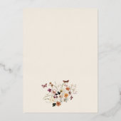 Elegante Pastel Boho Wildblume Moderne Hochzeit Folieneinladung (Rückseite)